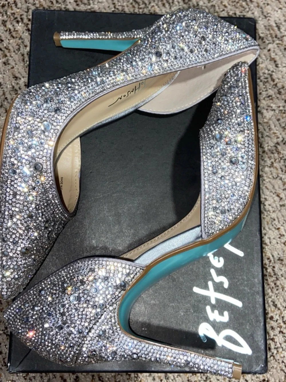Betsey Johnson Silver Crystal D'Orsay Pointed Pump - Picture 4 of 5